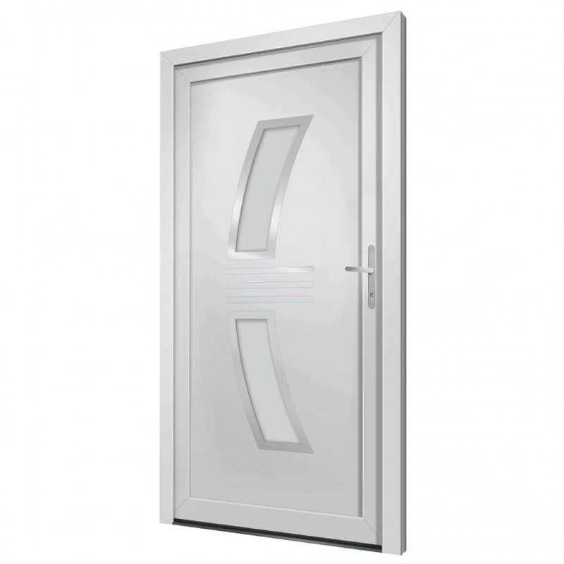 Drzwi wejściowe, białe, 108x208 cm, PVC