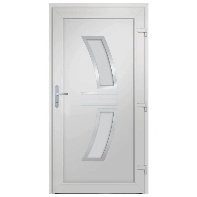Drzwi wejściowe, białe, 108x208 cm, PVC
