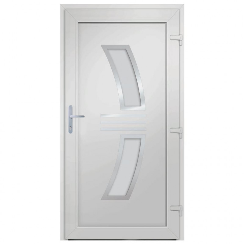 Drzwi wejściowe, antracytowe, 108x208 cm, PVC
