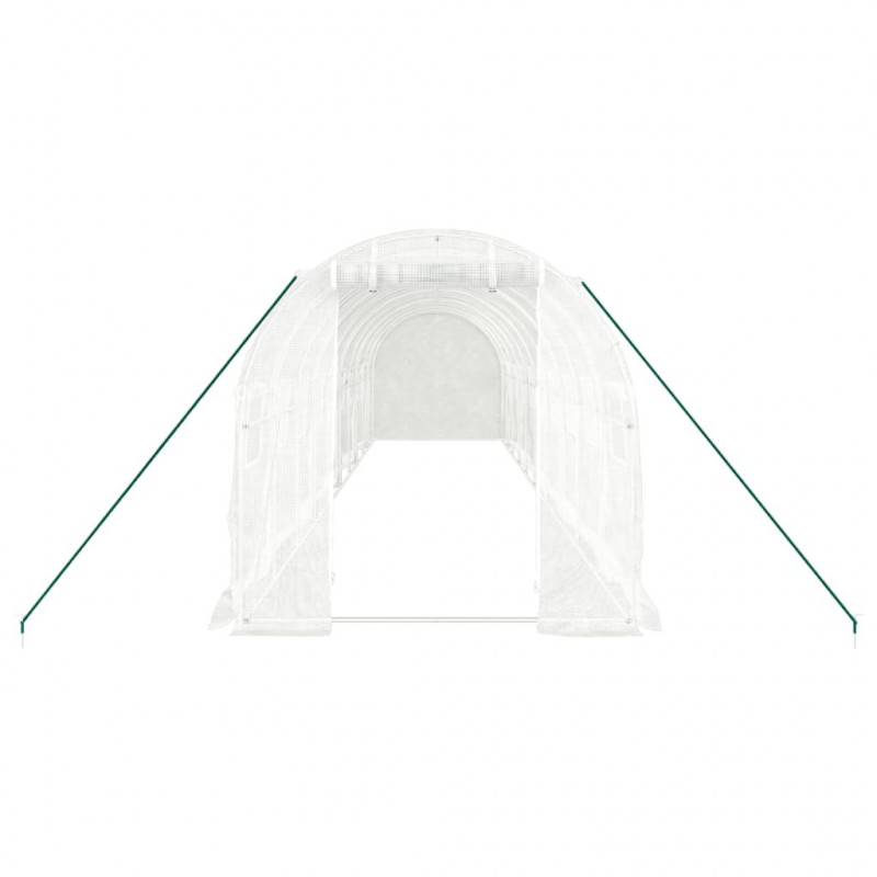 Szklarnia ze stalową ramą, biała, 20 m², 10x2x2 m
