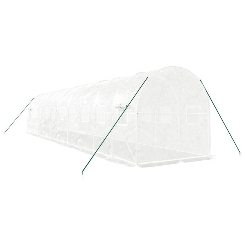 Szklarnia ze stalową ramą, biała, 20 m², 10x2x2 m