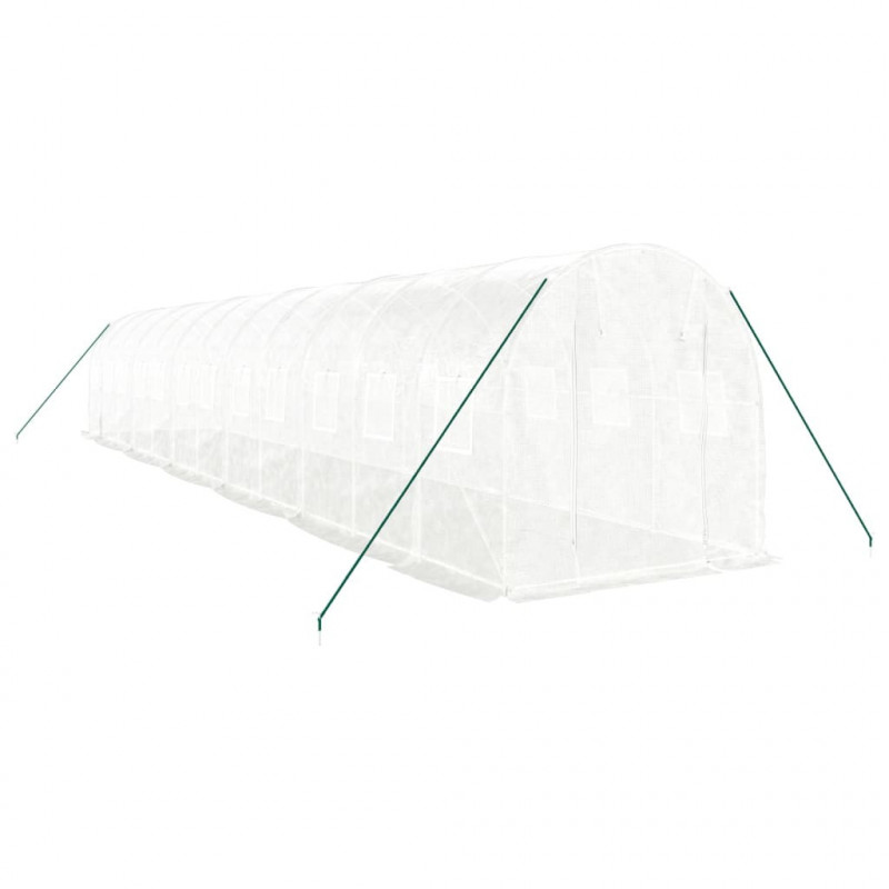 Szklarnia ze stalową ramą, biała, 24 m², 12x2x2 m