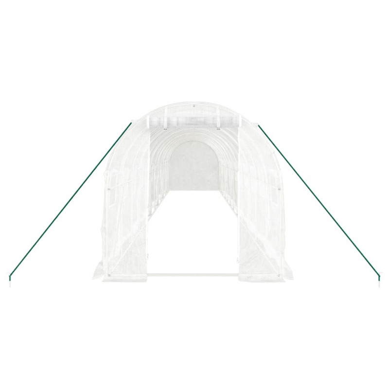 Szklarnia ze stalową ramą, biała, 24 m², 12x2x2 m