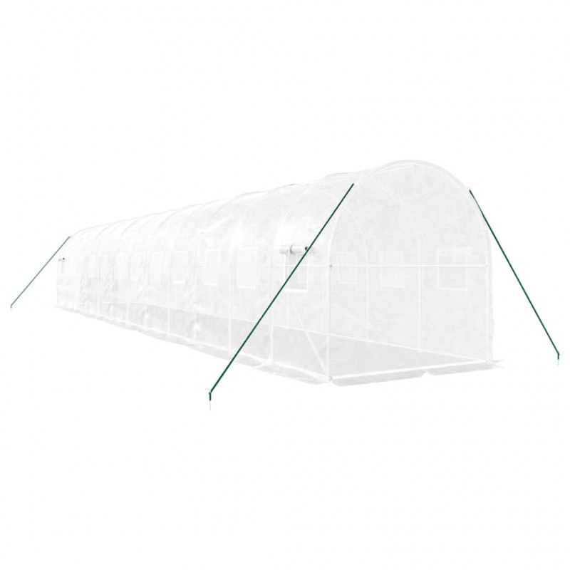 Szklarnia ze stalową ramą, biała, 24 m², 12x2x2 m
