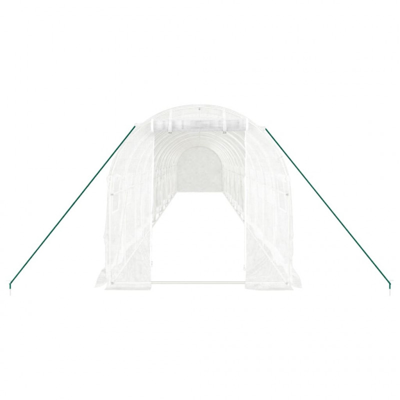 Szklarnia ze stalową ramą, biała, 28 m², 14x2x2 m