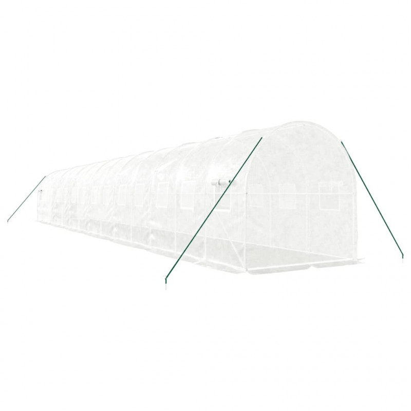 Szklarnia ze stalową ramą, biała, 28 m², 14x2x2 m
