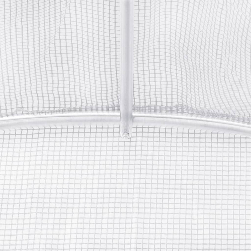 Szklarnia ze stalową ramą, biała, 28 m², 14x2x2 m