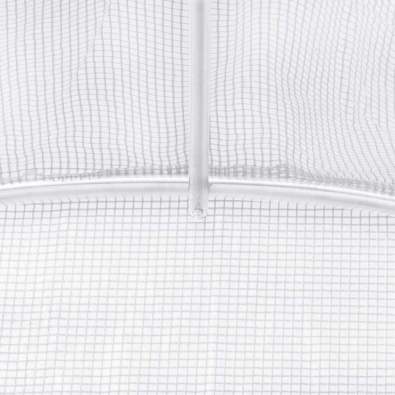 Szklarnia ze stalową ramą, biała, 32 m², 16x2x2 m