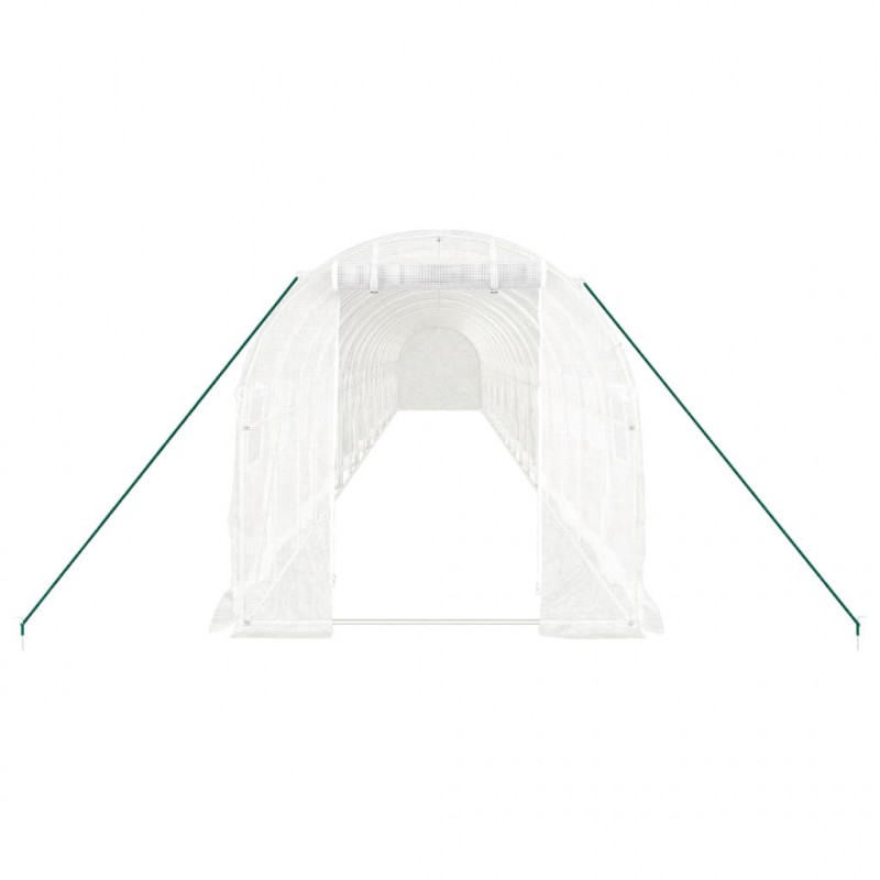 Szklarnia ze stalową ramą, biała, 36 m², 18x2x2 m