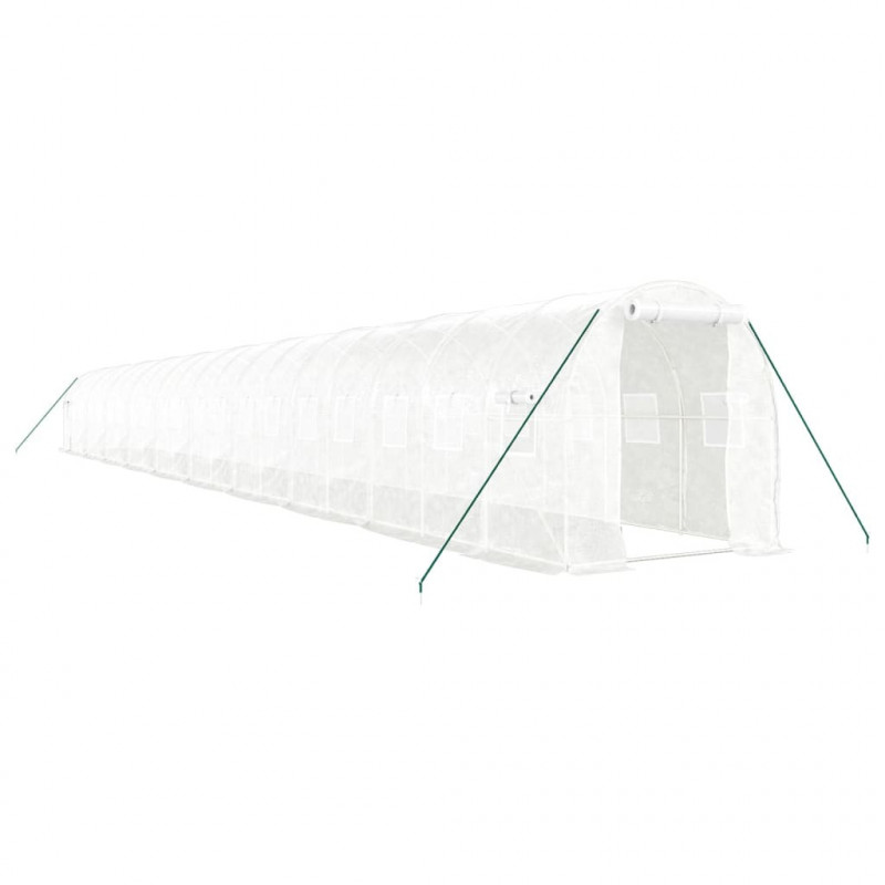 Szklarnia ze stalową ramą, biała, 40 m², 20x2x2 m