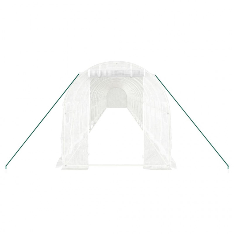 Szklarnia ze stalową ramą, biała, 40 m², 20x2x2 m