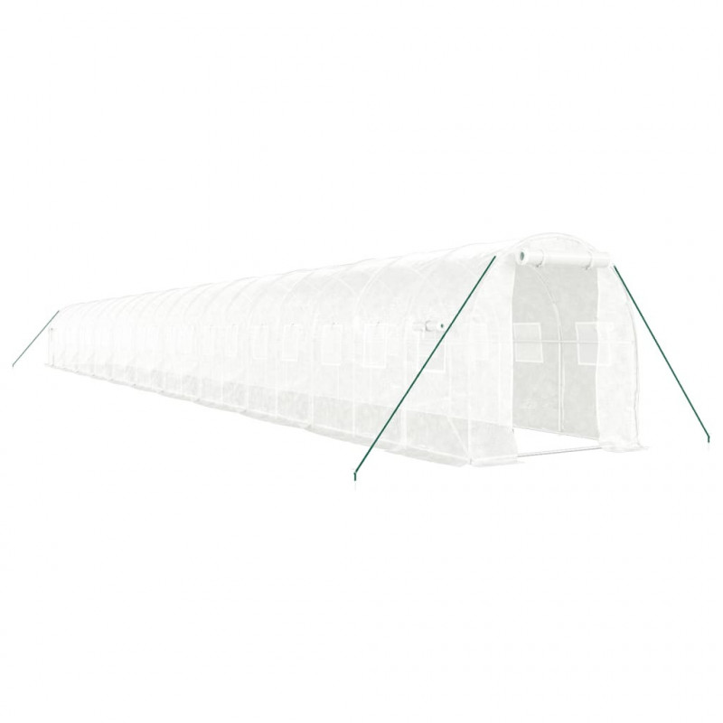 Szklarnia ze stalową ramą, biała, 44 m², 22x2x2 m