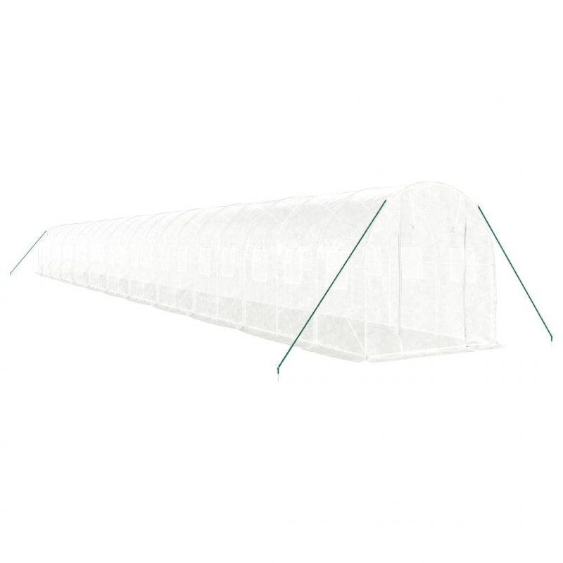 Szklarnia ze stalową ramą, biała, 44 m², 22x2x2 m