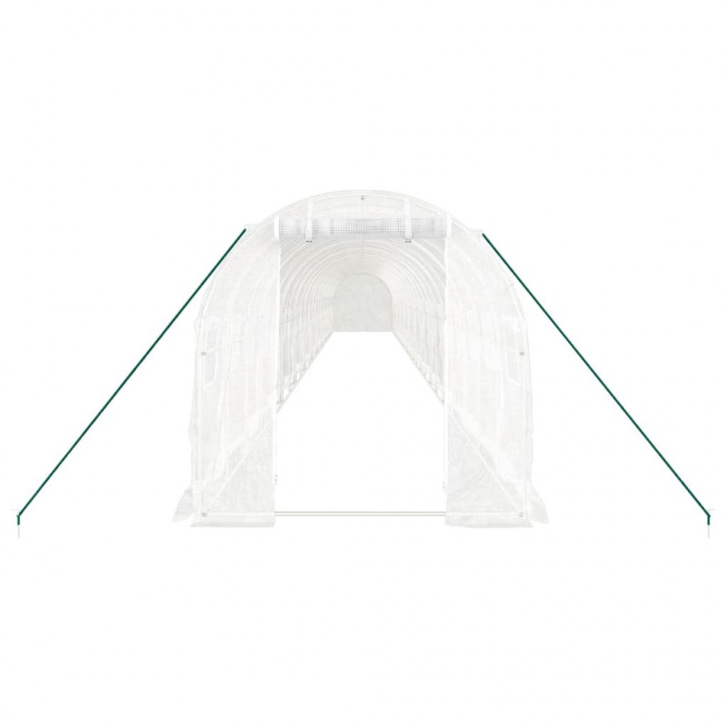 Szklarnia ze stalową ramą, biała, 44 m², 22x2x2 m