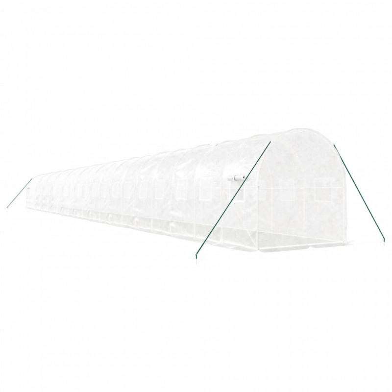 Szklarnia ze stalową ramą, biała, 44 m², 22x2x2 m