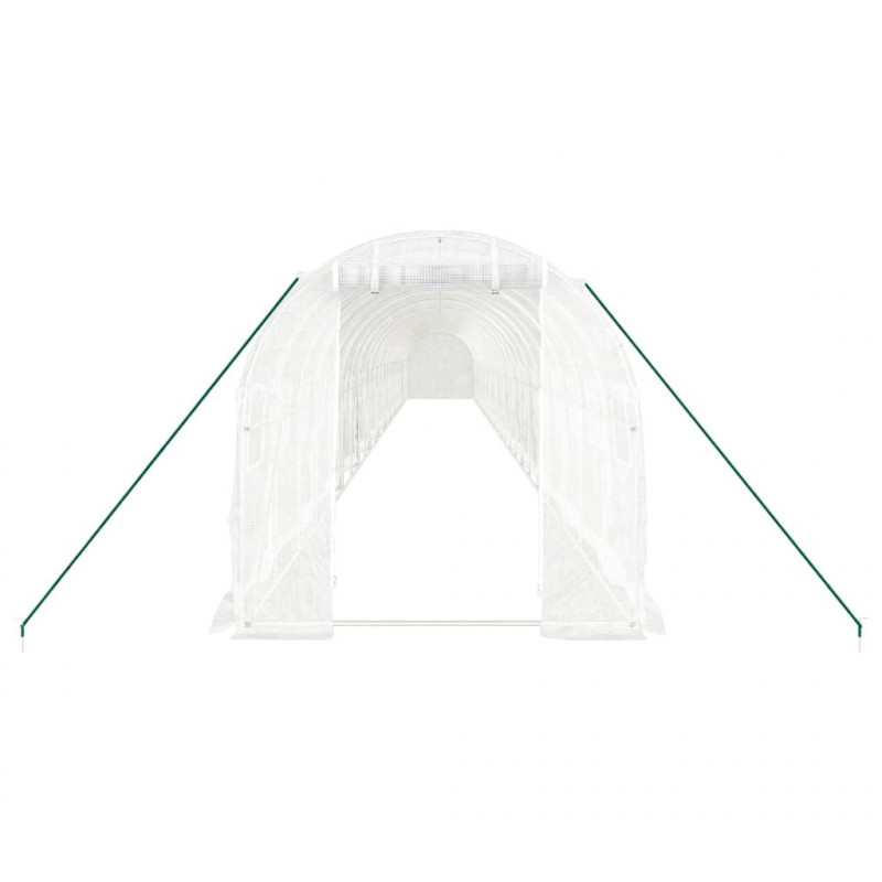 Szklarnia ze stalową ramą, biała, 48 m², 24x2x2 m