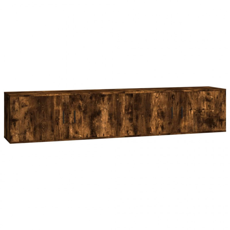 Wiszące szafki TV, 2 szt., przydymiony dąb, 100x34,5x40 cm