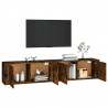 Wiszące szafki TV, 2 szt., przydymiony dąb, 100x34,5x40 cm