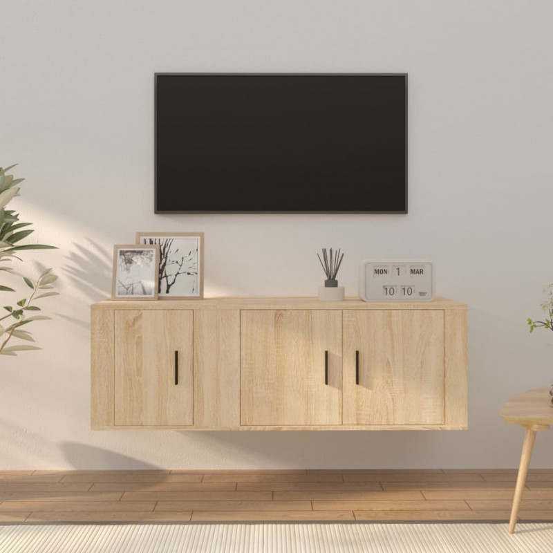 Zestaw 2 szafek TV, dąb sonoma, materiał drewnopochodny