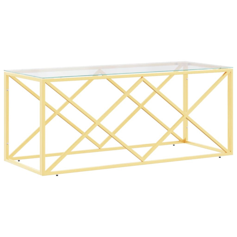 Stolik kawowy, 110x45x45 cm, stal nierdzewna i szkło