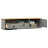 Szafka pod TV VIGO, szara, 156x40x40 cm, lite drewno sosnowe