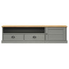 Szafka pod TV VIGO, szara, 156x40x40 cm, lite drewno sosnowe