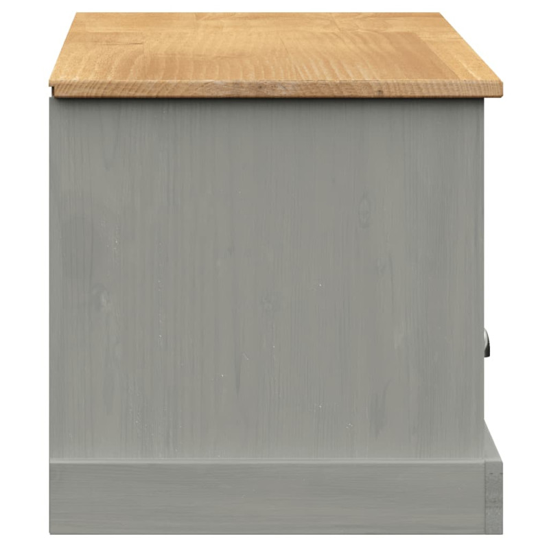 Szafka pod TV VIGO, szara, 156x40x40 cm, lite drewno sosnowe
