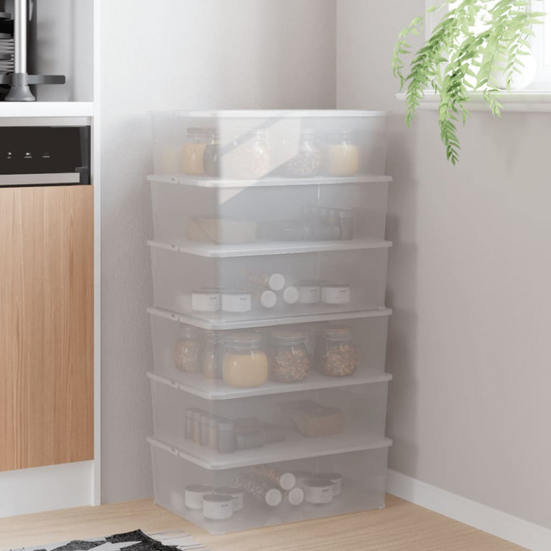 Plastikowe pojemniki do przechowywania, 6 szt, 10L, sztaplowane