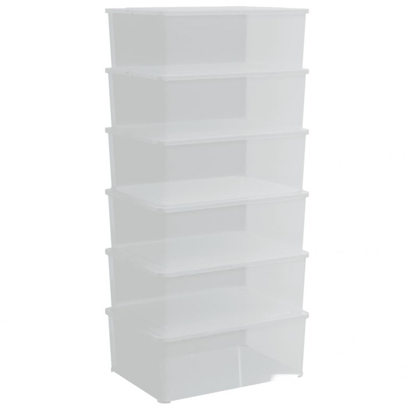 Plastikowe pojemniki do przechowywania, 6 szt, 10L, sztaplowane