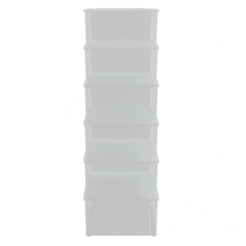 Plastikowe pojemniki do przechowywania, 6 szt, 10L, sztaplowane