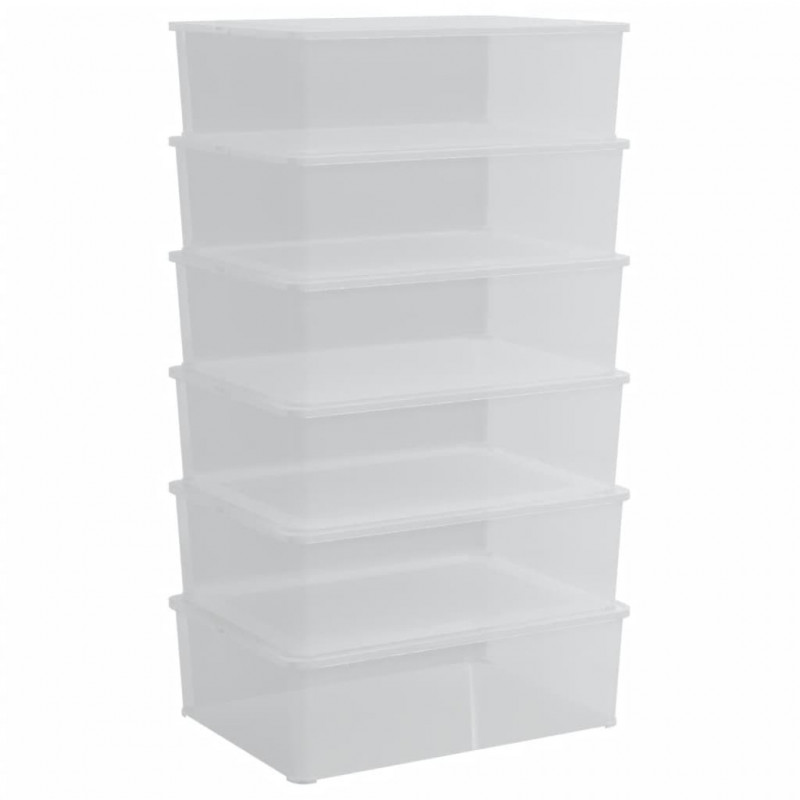 Plastikowe pojemniki do przechowywania, 6 szt, 25L, sztaplowane