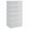 Plastikowe pojemniki do przechowywania, 6 szt, 25L, sztaplowane