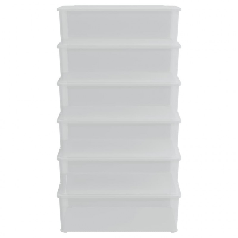 Plastikowe pojemniki do przechowywania, 6 szt, 25L, sztaplowane