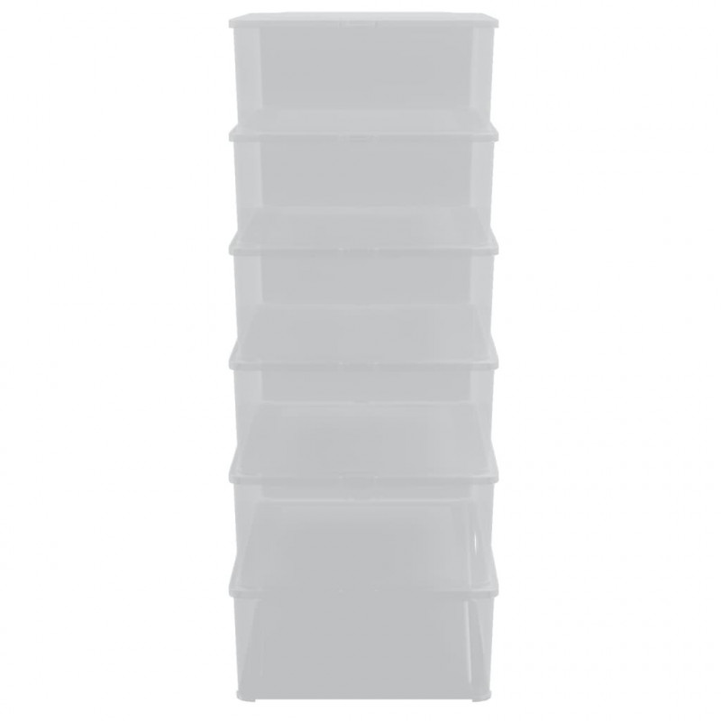 Plastikowe pojemniki do przechowywania, 6 szt, 25L, sztaplowane