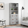 Witrynka, szarość betonu 69,5x34x180 cm materiał drewnopochodny