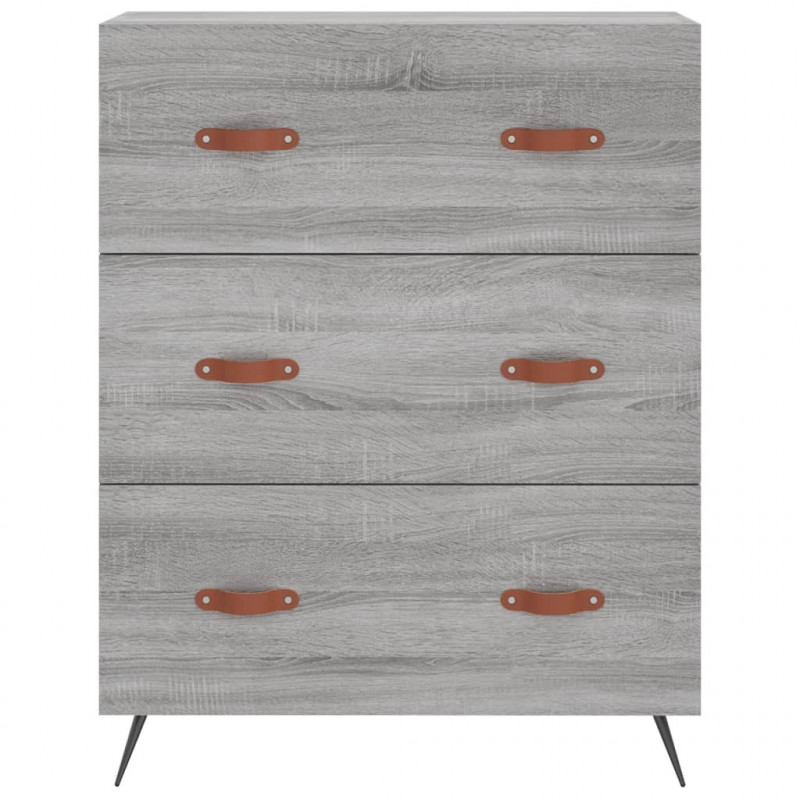 Witrynka szary dąb sonoma 69,5x34x180cm materiał drewnopochodny