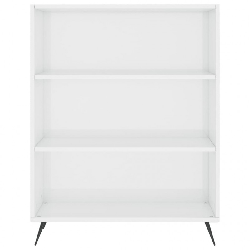 Regał, biały, połysk, 69,5x32,5x180 cm, materiał drewnopochodny