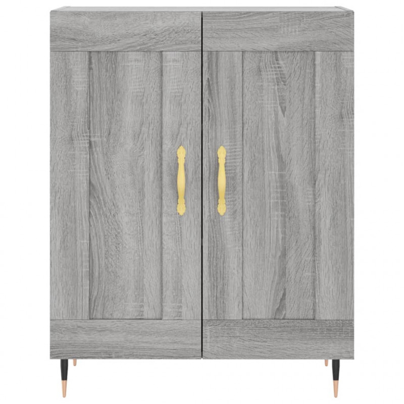 Witrynka szary dąb sonoma 69,5x34x180cm materiał drewnopochodny
