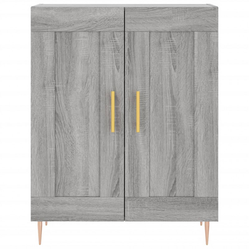 Witrynka szary dąb sonoma 69,5x34x180cm materiał drewnopochodny
