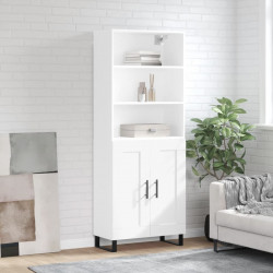 Witrynka, biała, 69,5x34x180 cm, materiał drewnopochodny