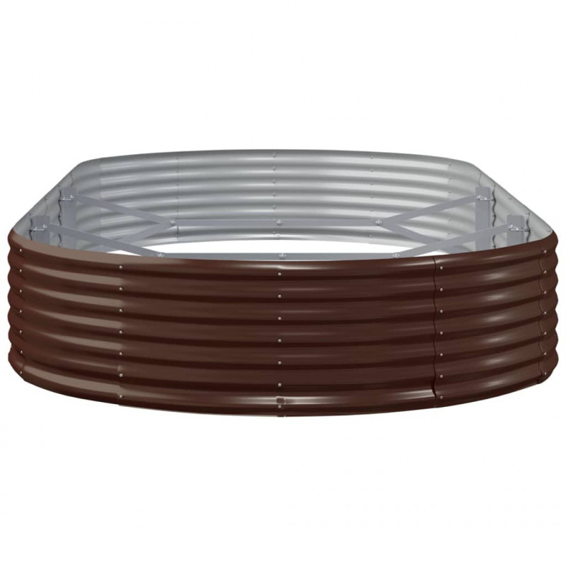 Podwyższona donica, stal ocynkowana 296x140x36 cm, brąz