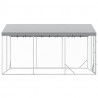 Kojec dla psa, z dachem, srebrny, 3x4,5x2,5 m, stal