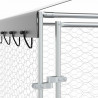 Kojec dla psa, z dachem, srebrny, 3x4,5x2,5 m, stal