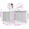 Kojec dla psa, z dachem, srebrny, 3x4,5x2,5 m, stal