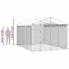 Kojec dla psa, z dachem, srebrny, 3x4,5x2,5 m, stal