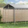 Kojec dla psa, z dachem, srebrny, 3x6x2,5 m, stal galwanizowana
