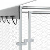 Kojec dla psa, z dachem, srebrny, 3x6x2,5 m, stal galwanizowana