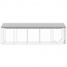 Kojec dla psa, z dachem, srebrny, 3x7,5x2,5 m, stal