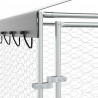 Kojec dla psa, z dachem, srebrny, 3x7,5x2,5 m, stal