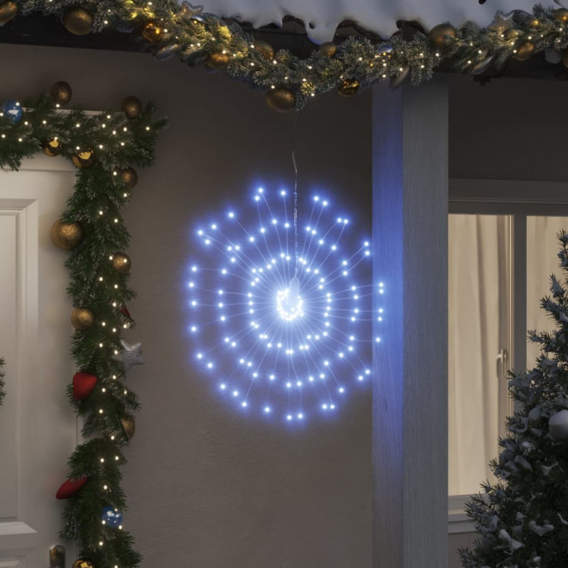 Ozdoby świąteczne, 140 lampek LED, 2 szt., zimna biel, 17 cm